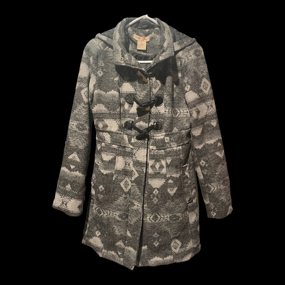 Thick button up winter coat. Perfect for low temps.